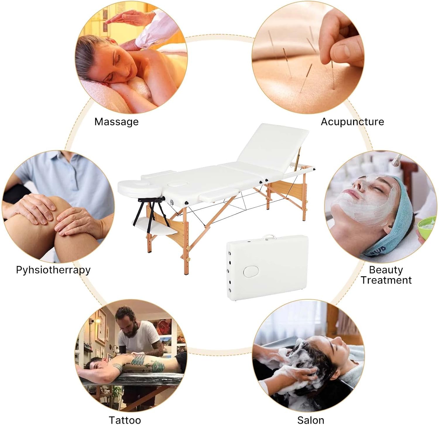 Mondeer table massage pliante accoudoirs reglables amovibles