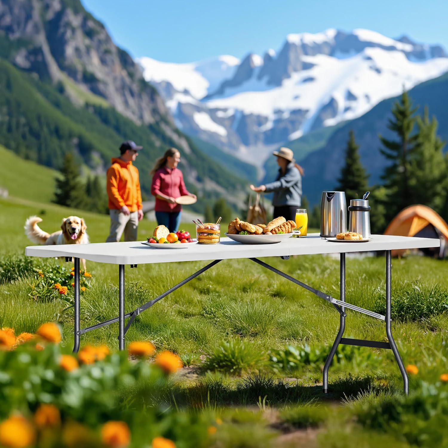 WilTec Table de Camping Pliante 180x75cm - vue 4