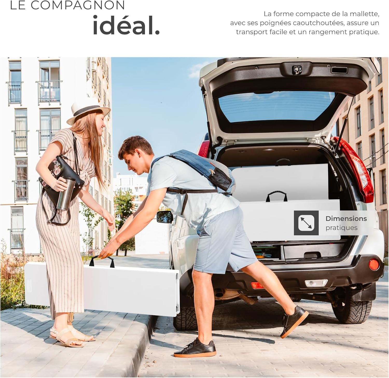 tectake Table Pliante + 2 Bancs pliants - vue 2