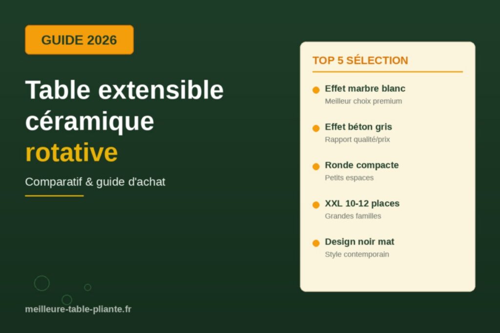 Table extensible céramique rotative : guide et comparatif 2026 des 5 meilleurs modèles