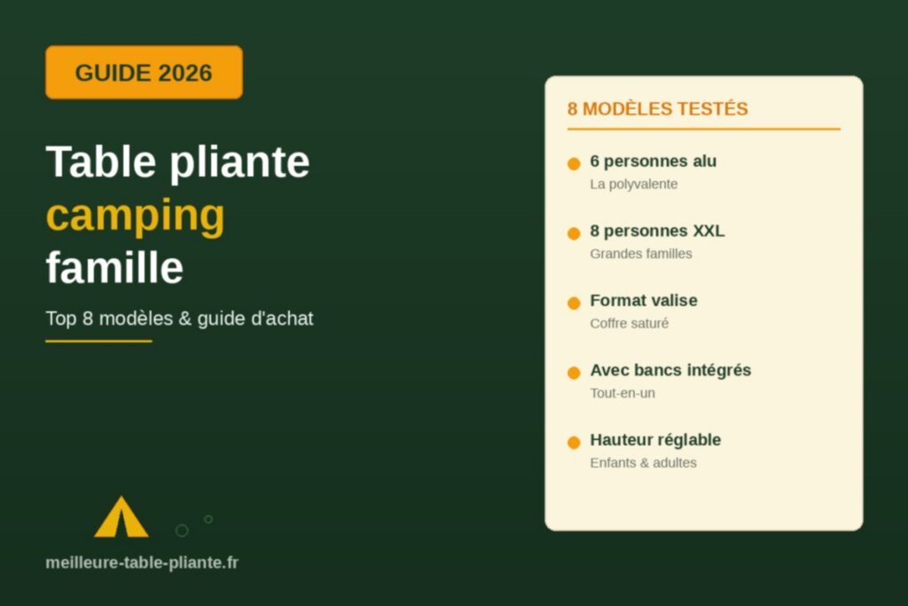 Table pliante camping famille : guide 2026 et top 8 modèles