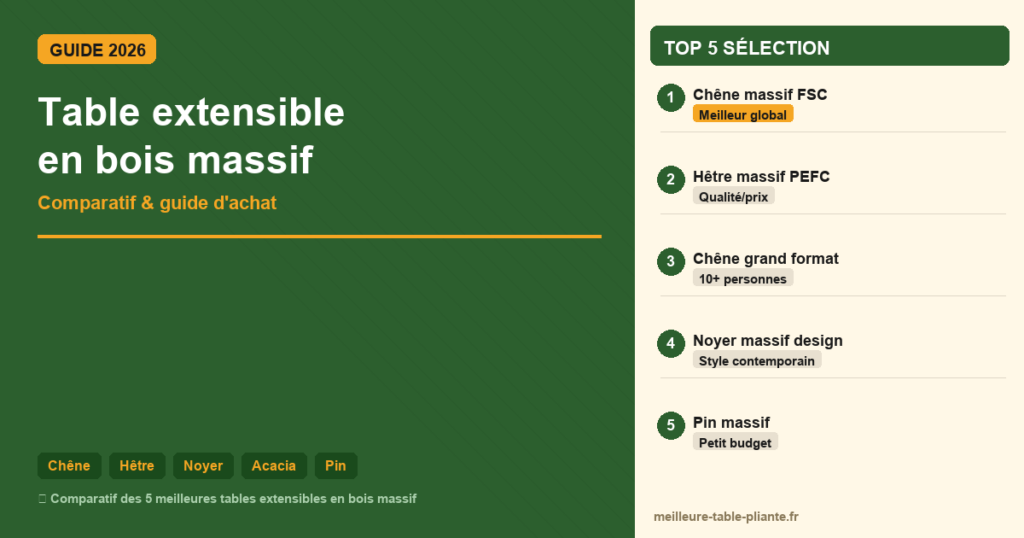 Table extensible en bois massif comparatif et guide d'achat 2026 - Top 5 meilleurs modèles
