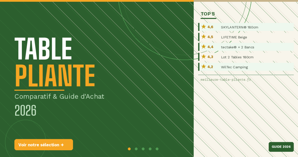 Table pliante comparatif et guide d'achat 2026 – Top 5 meilleures tables pliantes