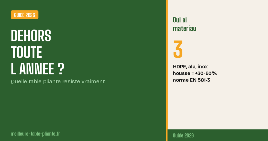 Table pliante dehors toute l annee : quels materiaux resistent en 2026