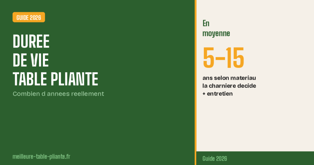 Duree de vie d une table pliante : combien d annees selon le materiau 2026