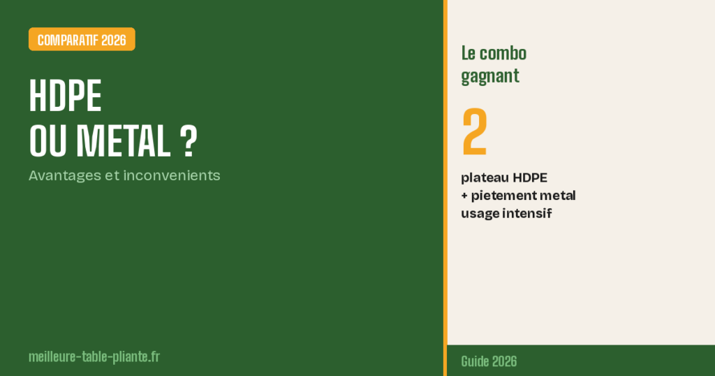 Table pliante HDPE ou metal : avantages et inconvenients en 2026