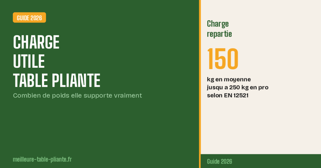 Combien de poids supporte une table pliante : charge utile selon EN 12521