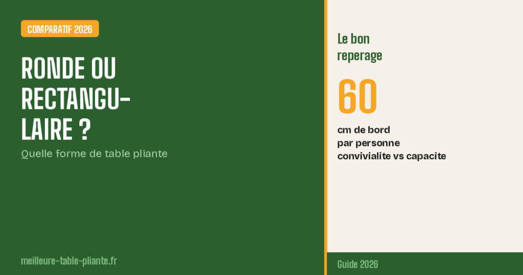 Table pliante ronde ou rectangulaire : quelle forme choisir en 2026