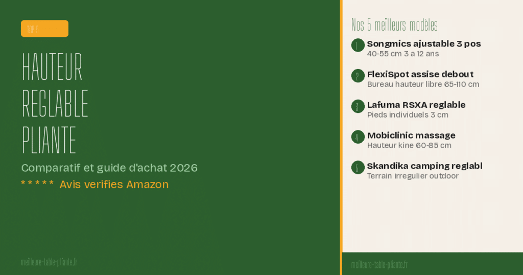 table pliante hauteur réglable - top 5 meilleurs modèles 2026