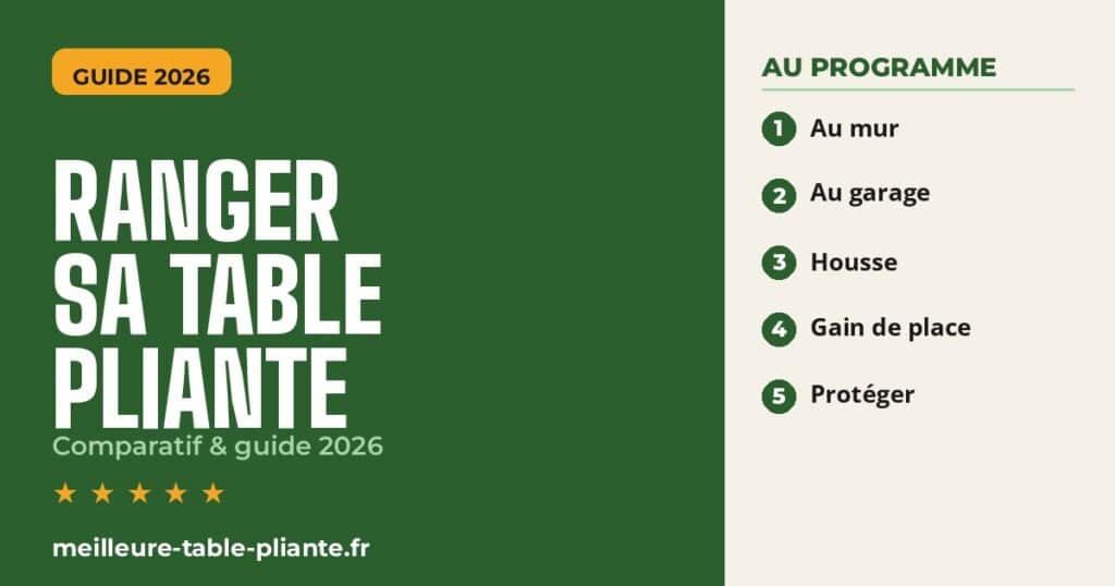 Ranger une table pliante : illustration du guide 2026