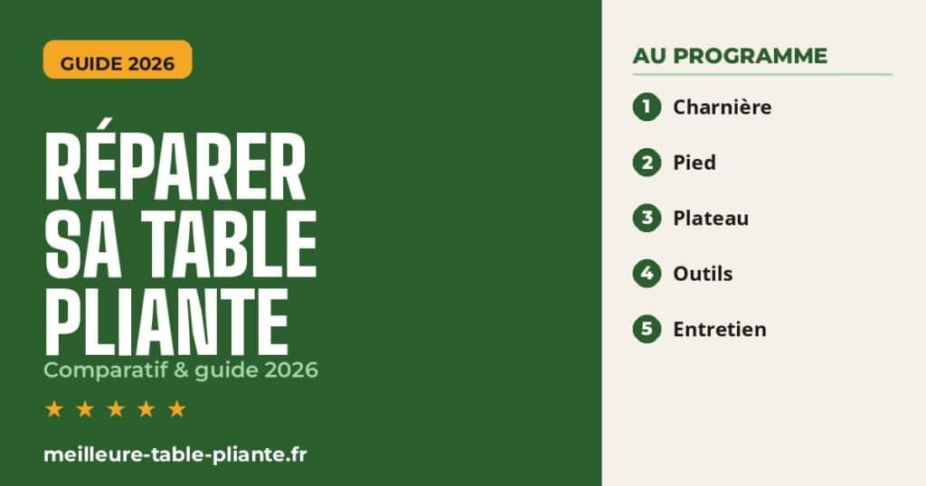 Réparer une table pliante : illustration du guide 2026