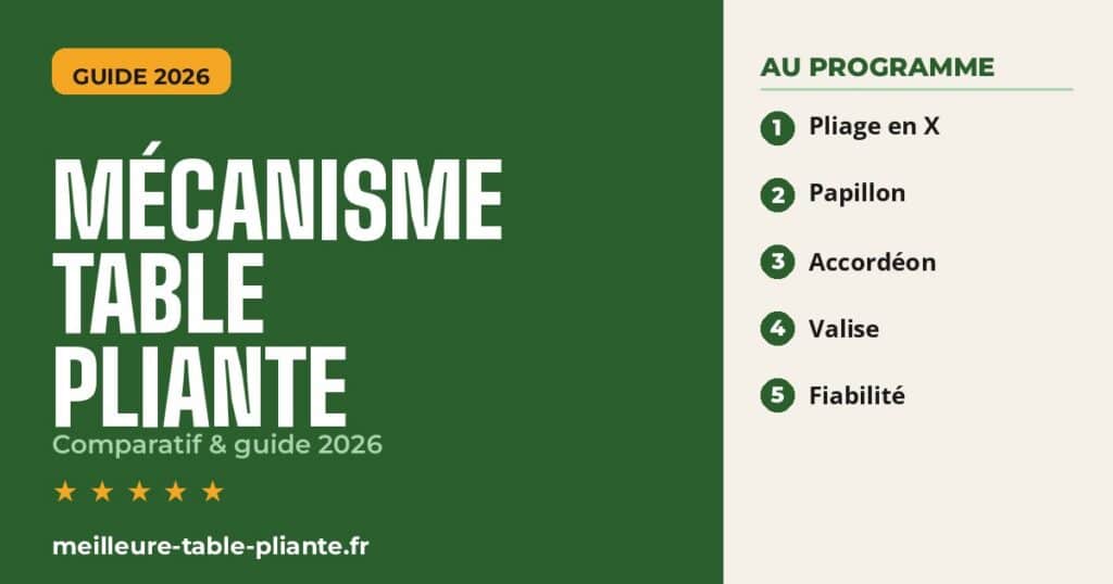 Mécanisme table pliante : illustration du guide 2026