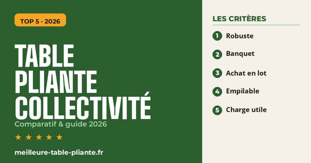 Table pliante collectivité : illustration du guide 2026