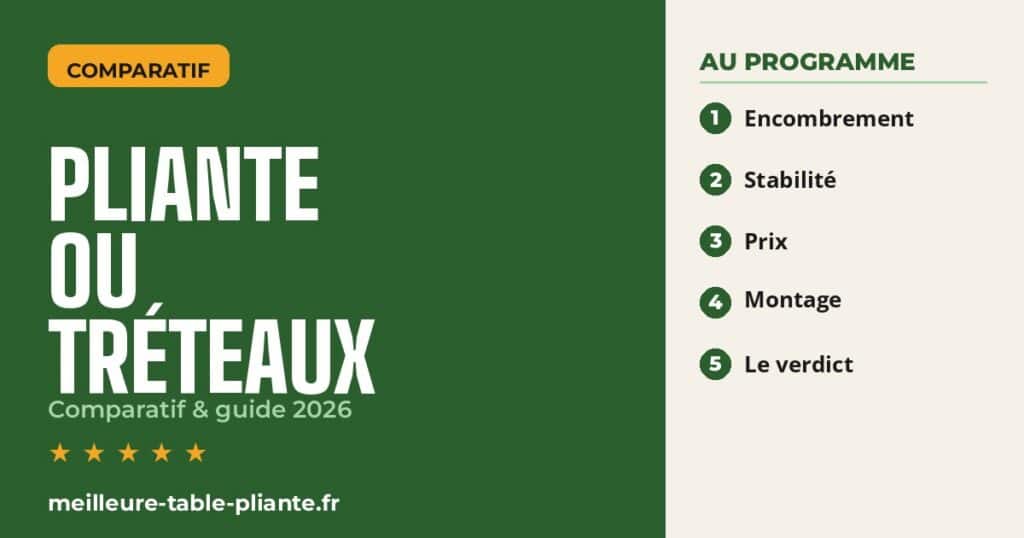 Table pliante ou tréteaux : illustration du guide 2026